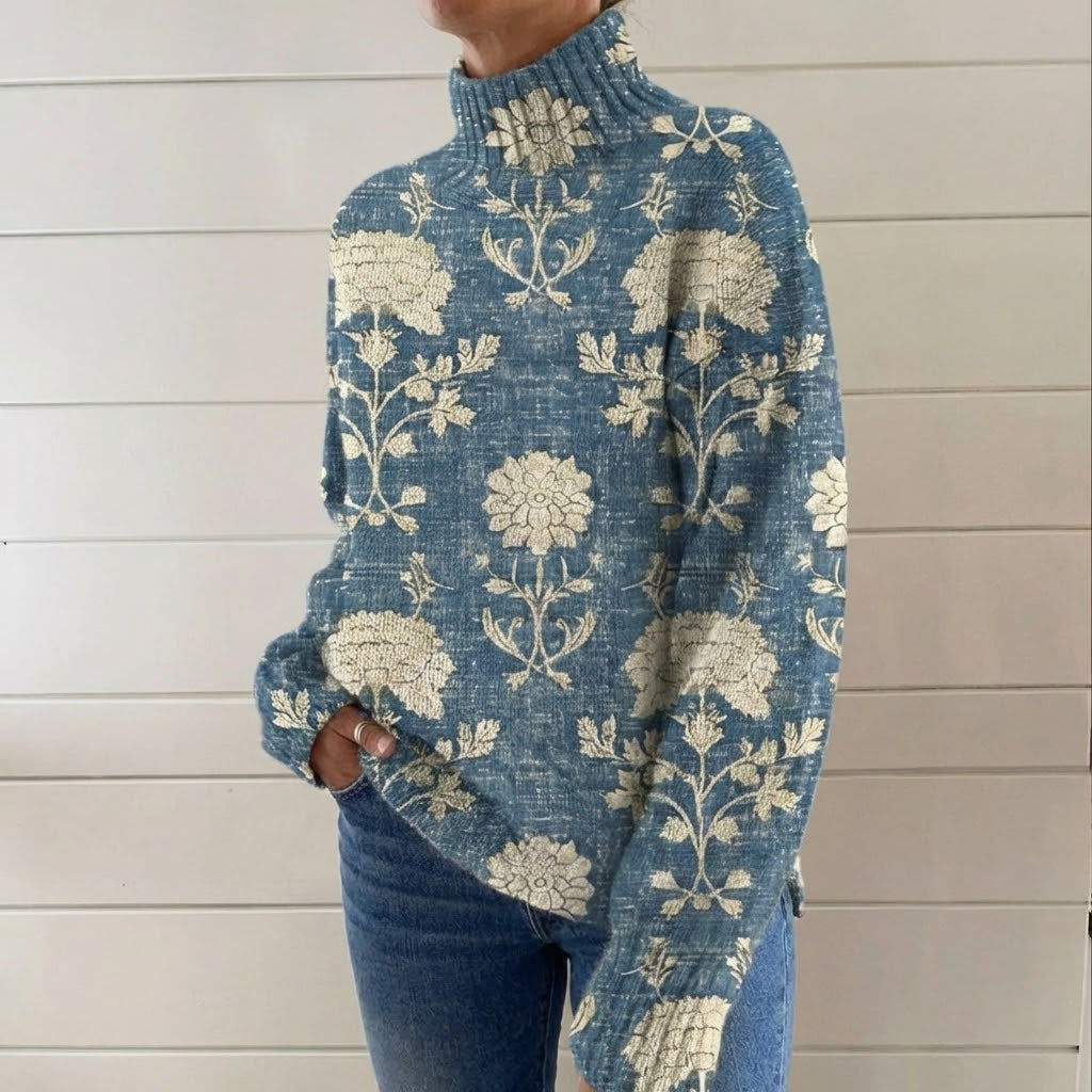 Alviera – Wełniany damski golf z artystycznym charakterem